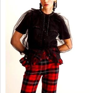 Simone Rocha x H&M Puff-sleeved Tulle Blouse XS